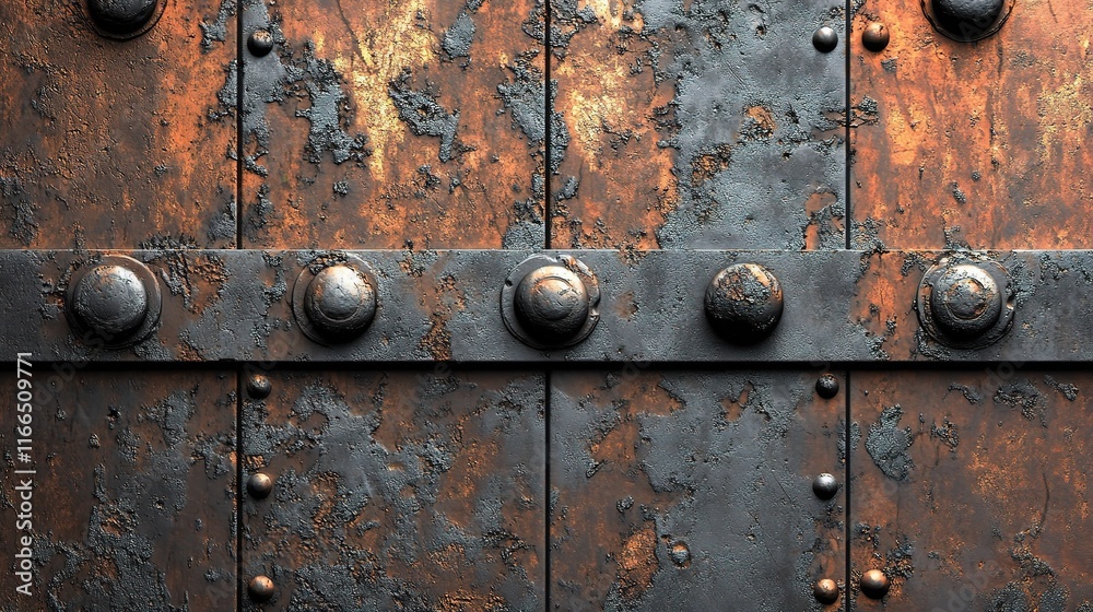 Fototapeta premium Aged Metal Textures with Grunge Effects and Rough Surfaces