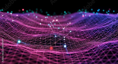 Abstract Digital Network Data Flow Cyberspace Connectivity Technology Background