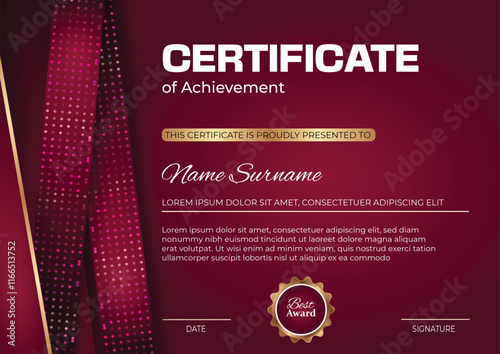Big achievement premium vector certificate design template  