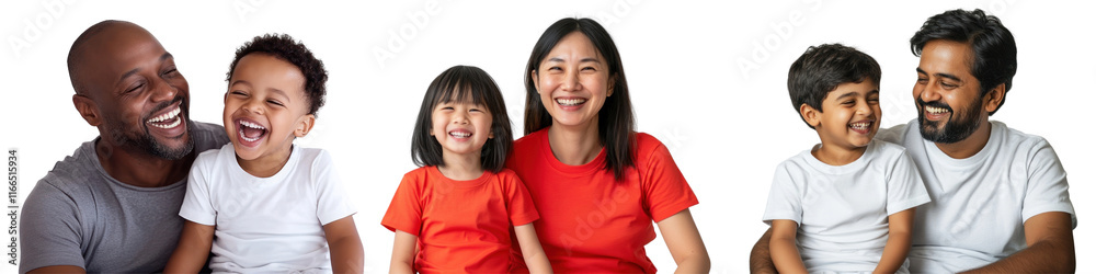 PNG Diverse families joyfully bonding, element set on transparent background PNG Diverse families joyfully bonding, element set on transparent background