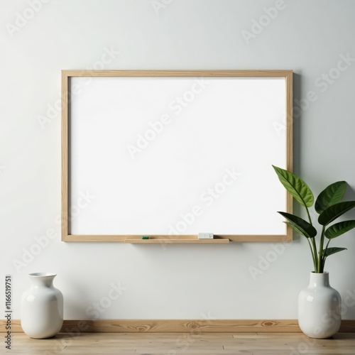 Clean, blank whiteboard isolated on pure white background , marker, writing, display