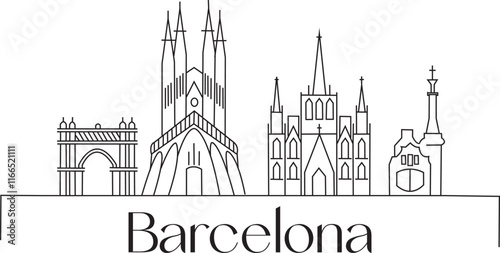 Barcelona City Line Draw Simple Minimalist 