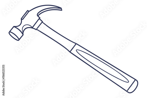 Hammer Line Vector Illustration- Minimalist Tool Design