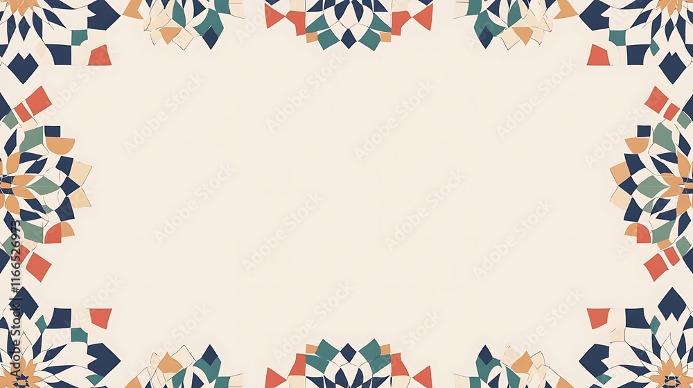 Obraz premium Abstract Geometric Floral Border Design