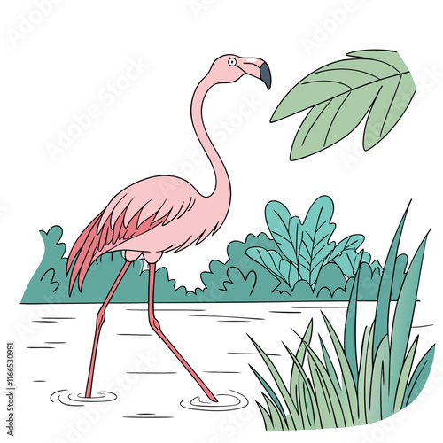 illustration of a flamingo