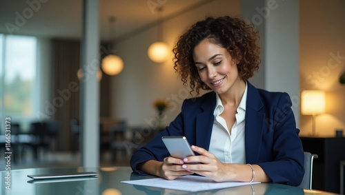Productivity in Focus: Businesswoman Leveraging Technology for Planning