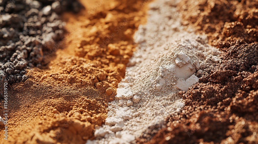 Close-Up of Various Construction Materials like Cement and Sand Close-Up of Various Construction Materials like Cement and Sand