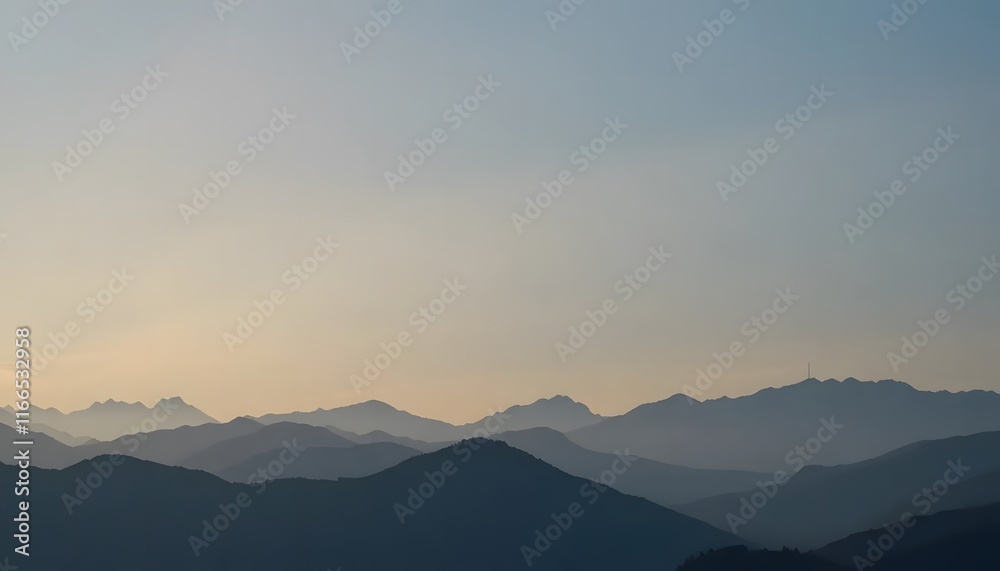 Serene Sunset Over Majestic Mountain Ranges Serene Sunset Over Majestic Mountain Ranges