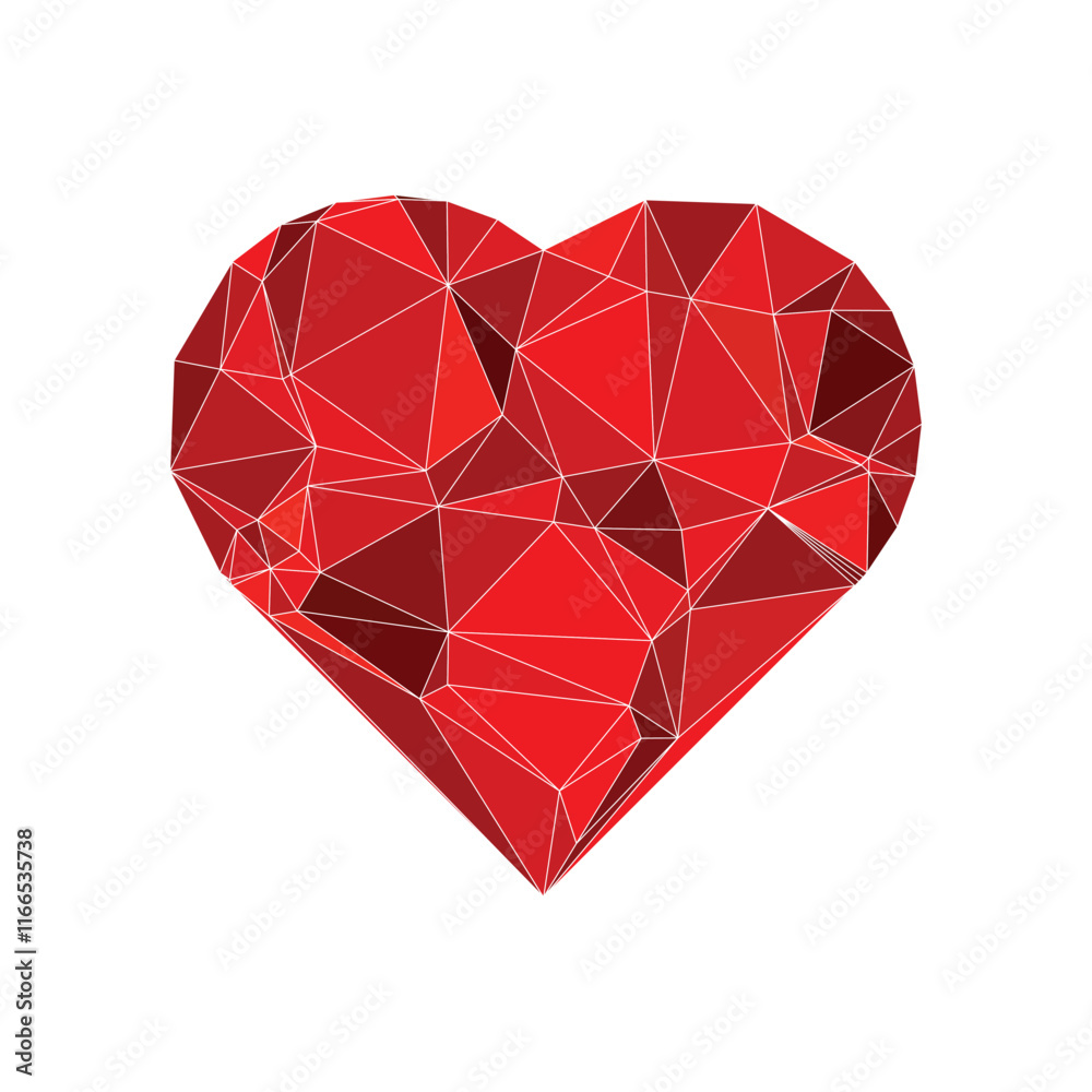 Abstract love heart of geometric shapes design. Abstract love heart of geometric shapes design.