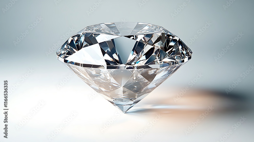 diamond on a white background with reflection