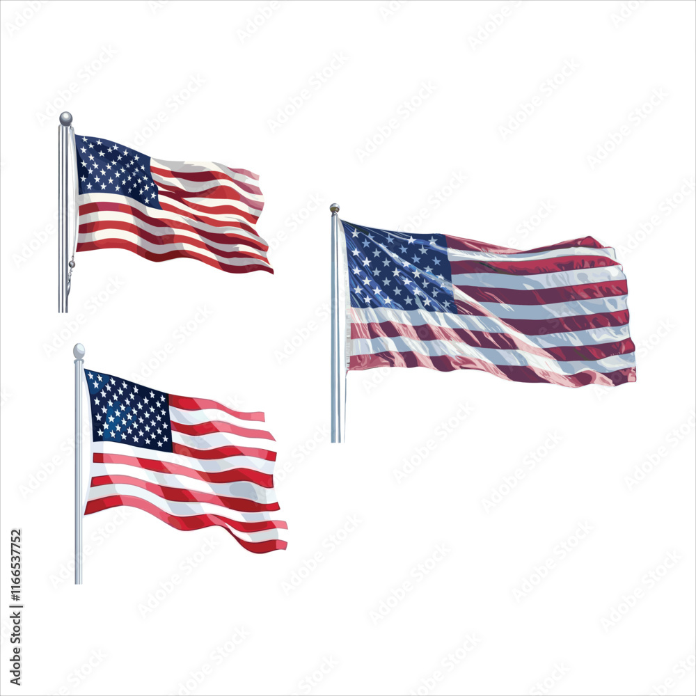 A set of flags with the words united states A set of flags with the words united states