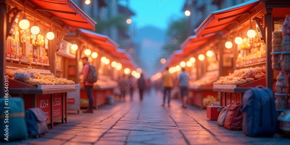 Evening Market Street, Warm Lights, Sweet Treats Evening Market Street, Warm Lights, Sweet Treats