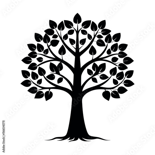 vector with family tree silhouette