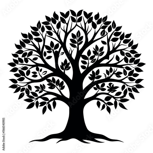 vector with family tree silhouette