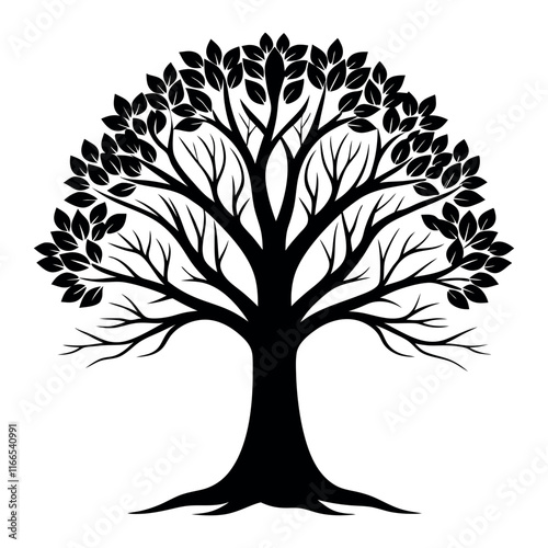 vector with family tree silhouette