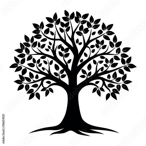 vector with family tree silhouette