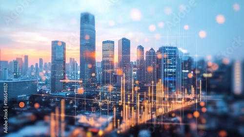 Wallpaper Mural Soft Bokeh Cityscape Background with Blurred Urban Lights at Dusk Torontodigital.ca