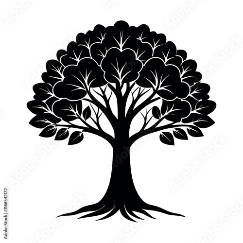 vector with family tree silhouette photo