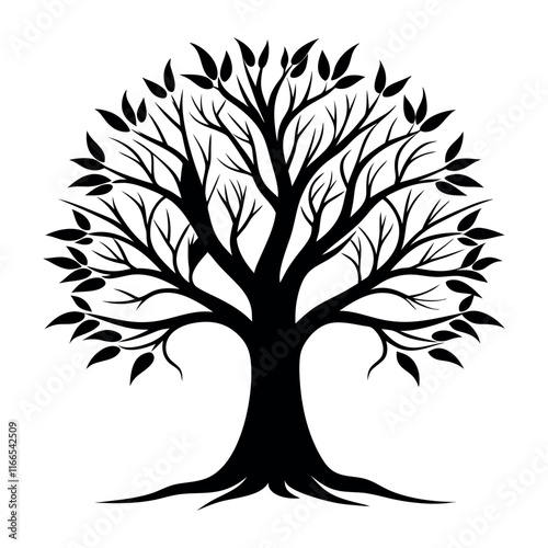 vector with family tree silhouette