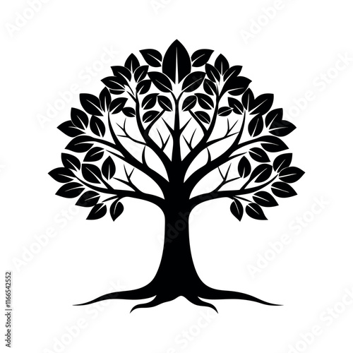 vector with family tree silhouette