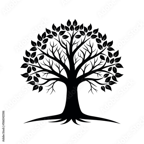 vector with family tree silhouette