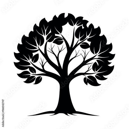 vector with family tree silhouette