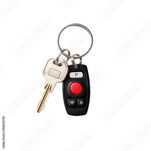 Black Car Remote Keyring with Red Button