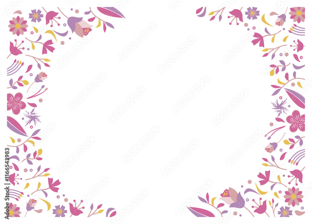 植物、レトロ、ヴィンテージ、シンプルで装飾的なフレーム、背景素材85