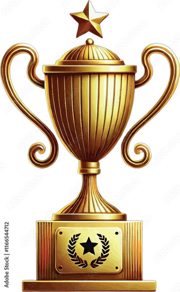 Fototapeta premium Golden Trophy Award Vector Illustration Design