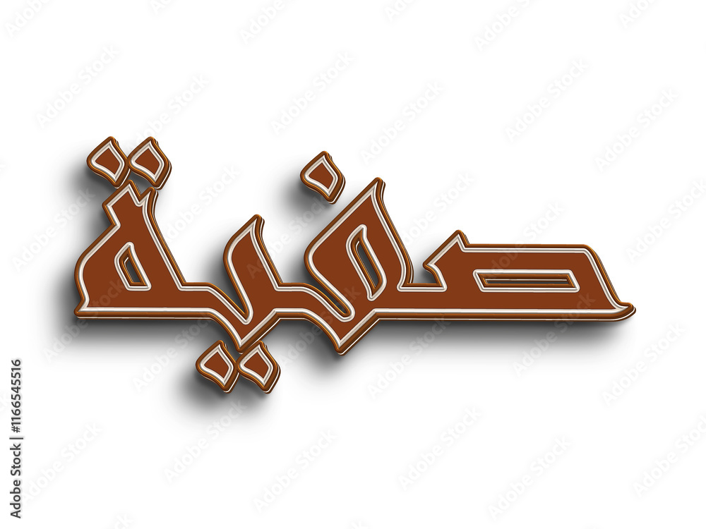 Chocolate text effect of Arabic name Safia on white background. Chocolate text effect of Arabic name Safia on white background.