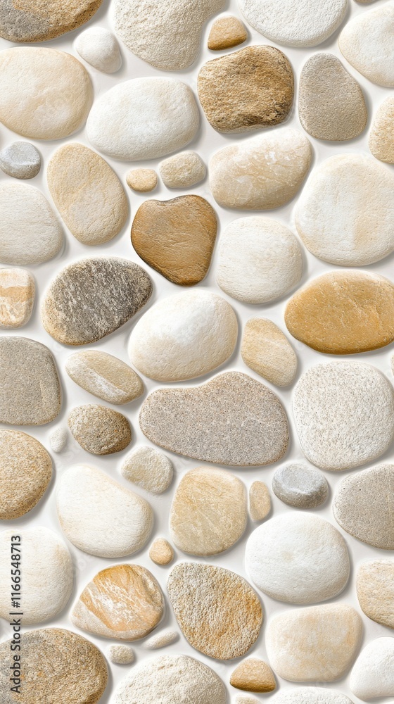Serene Pebble Patterns: Realistic Textures and Harmonious Arrangement Serene Pebble Patterns: Realistic Textures and Harmonious Arrangement