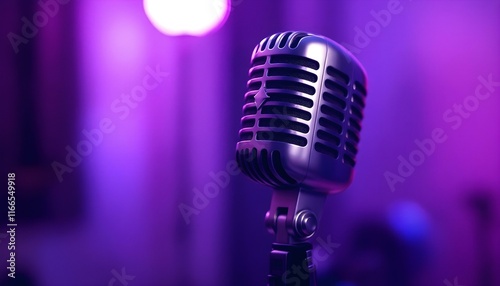 Close-Up of Vintage-Style Mic on Sleek Stand