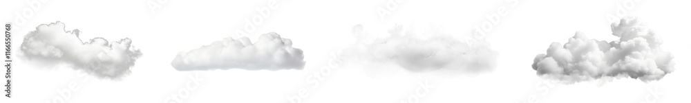 PNG Cloud element decoration set on transparent background PNG Cloud element decoration set on transparent background