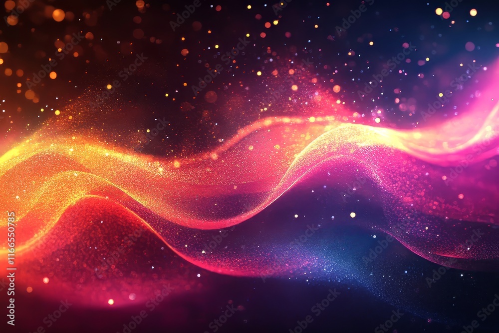 Obraz premium Multicolored Shining Flow Concept Design, Generative AI