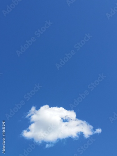 a white cloud in the blue sky