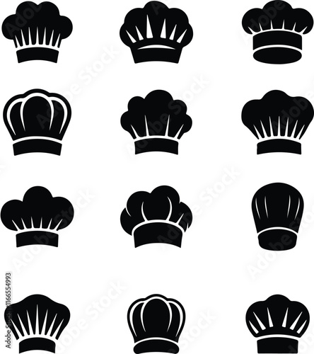Chef hat icons set. Simple illustration of 9 chef hat vector icons for web