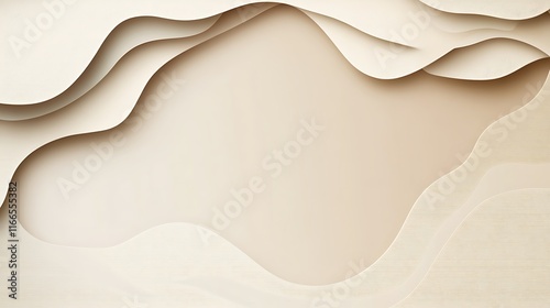 Wallpaper Mural Abstract Beige Paper Wave Design Background Torontodigital.ca