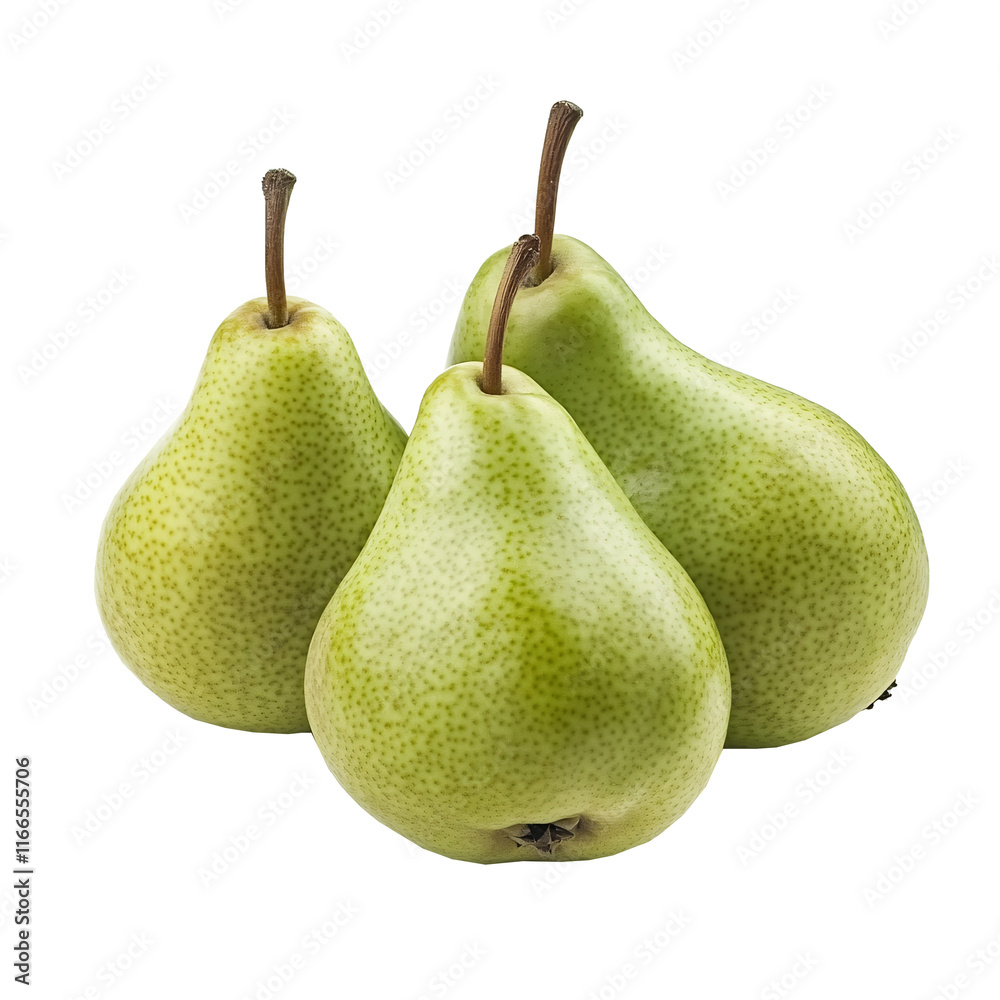 green pears isolated on transparent background Generative Ai. green pears isolated on transparent background Generative Ai.