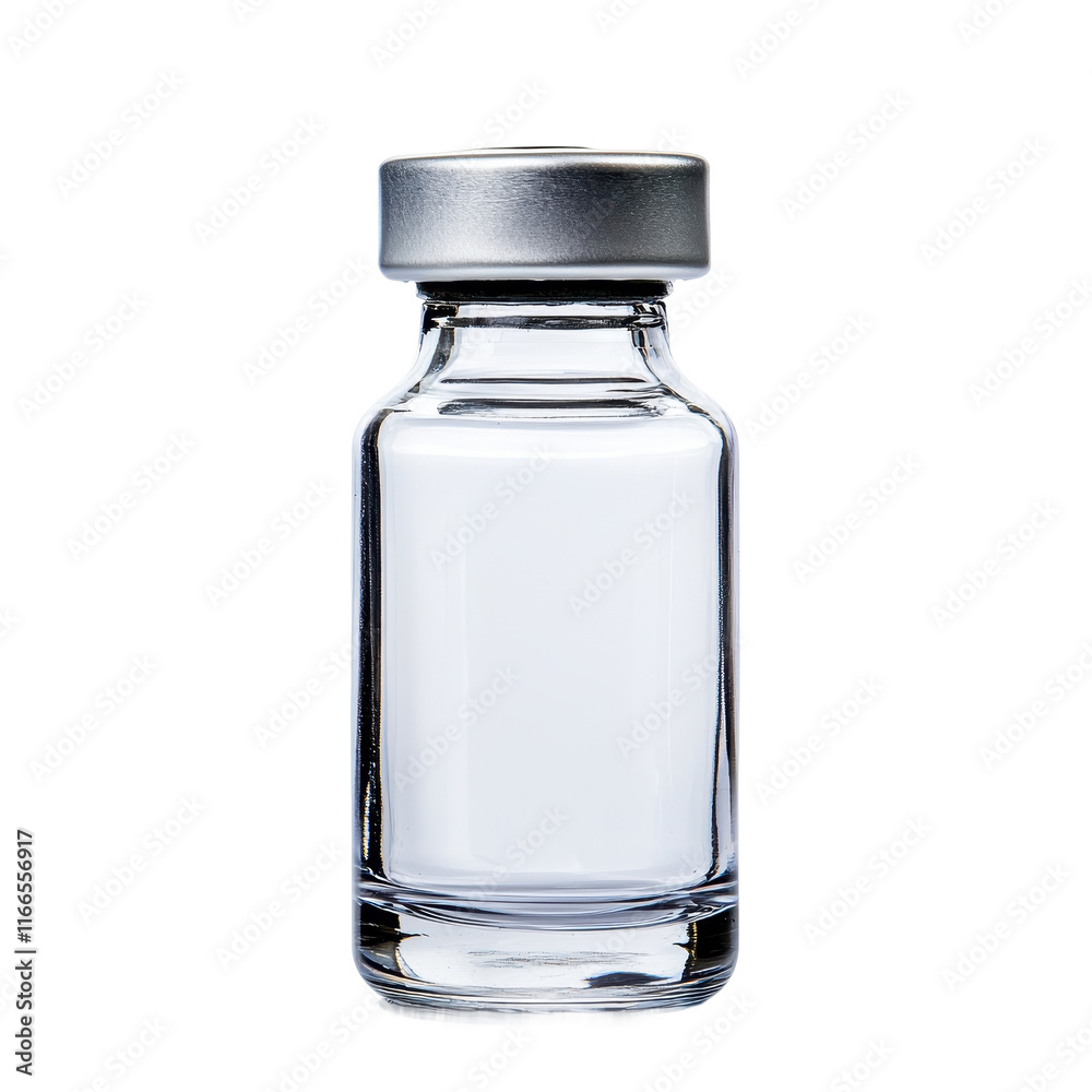 Small Transparent Glass Vial with Metallic Cap Small Transparent Glass Vial with Metallic Cap