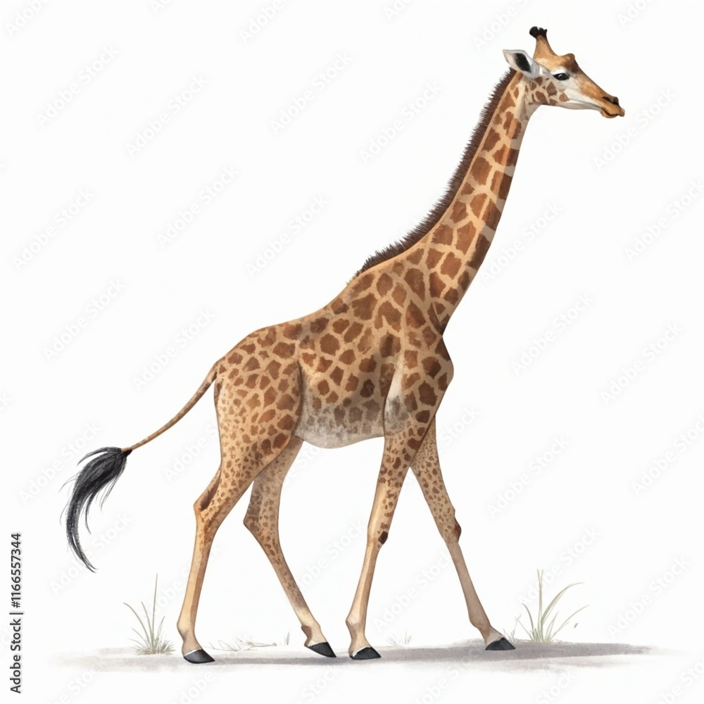 Obraz premium Four footed animal standing upright with its body facing towards digital illustration