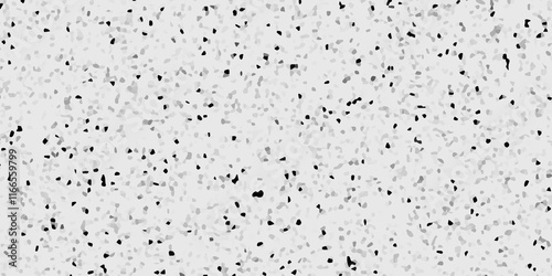 Terrazzo flooring consists of chips of marble texture. quartz surface white, black for bathroom or kitchen countertop. white paper texture background. rock stone marble backdrop textured illustration.