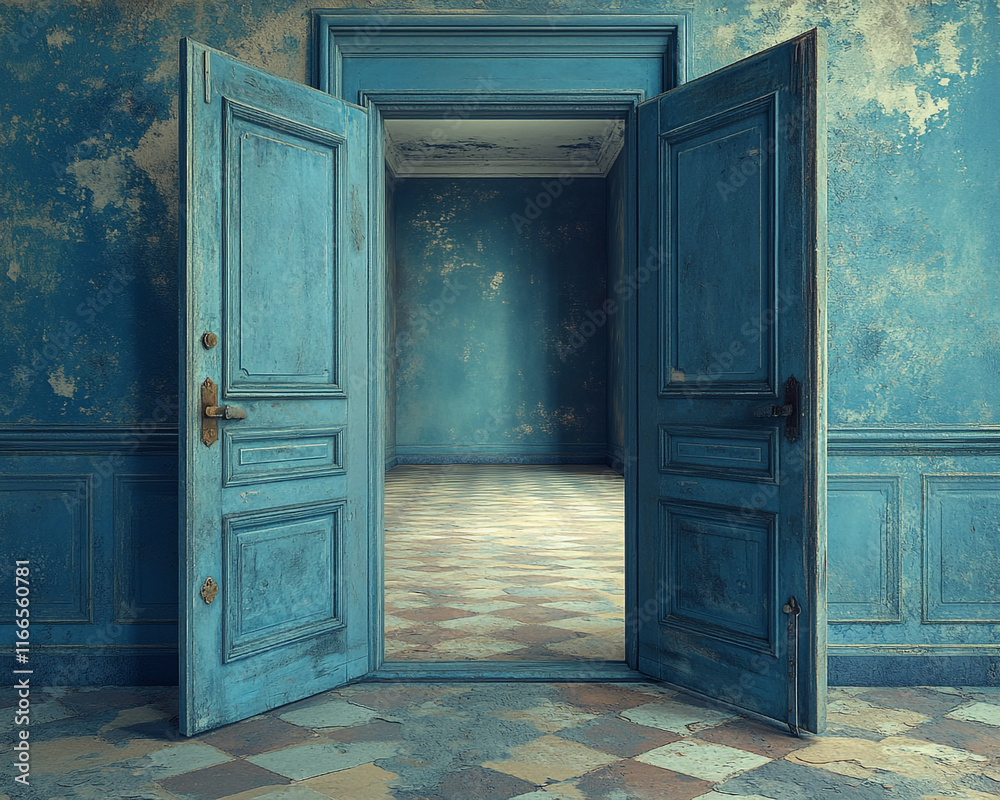 Open door leading to an empty hallway, symbolizing the distance and silence between two partners. Open door leading to an empty hallway, symbolizing the distance and silence between two partners.