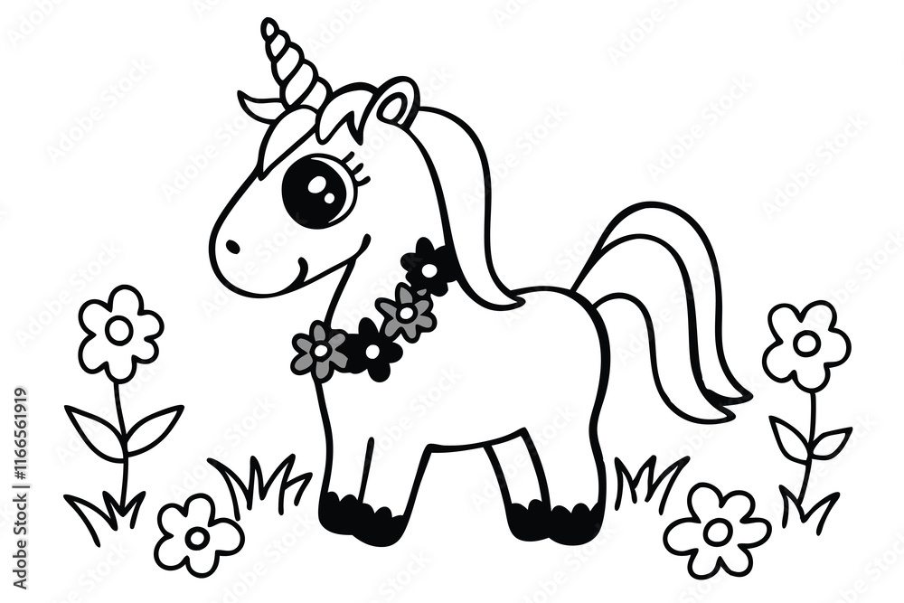A small pink unicorn adorned F.eps