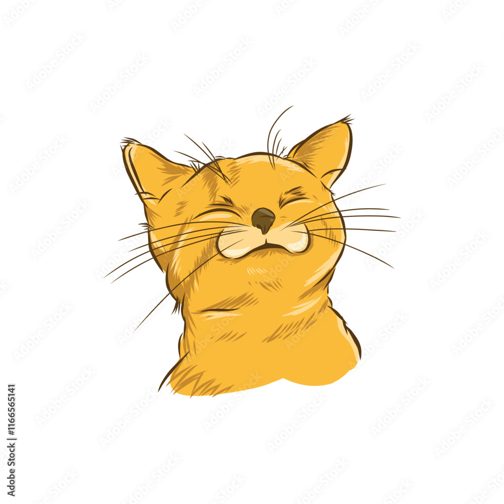 Obraz premium yrllow cat head vector