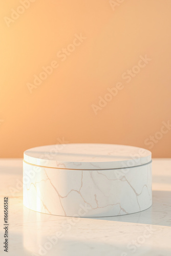 round white marble pedestal