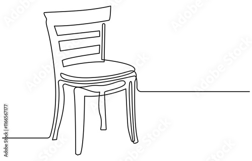 Chair line icon. continuous line style. simple style chair shape illustration. unique, simple, One continuous single drawing line art flat doodle kitchen chair, living room chair, dining, guests