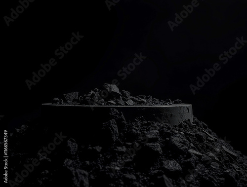 dark gray stones on cylinder photo