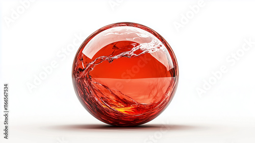 Ethereal glowing sphere, isolated on white background for conceptual art photo