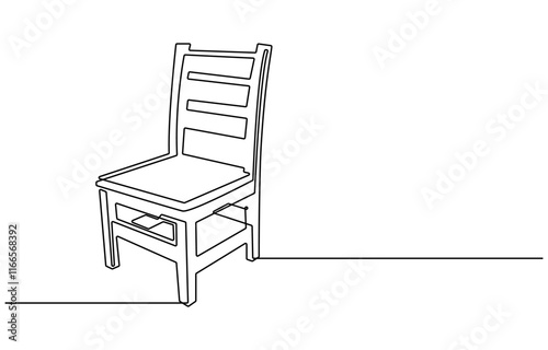 Chair line icon. continuous line style. simple style chair shape illustration. unique, simple, One continuous single drawing line art flat doodle kitchen chair, living room chair, dining, guests