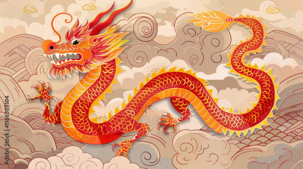 Fototapeta premium chinese style dragon